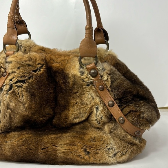 Handmade Alaskan leather bag, camel and sand color, medium size - Picture 1 of 7
